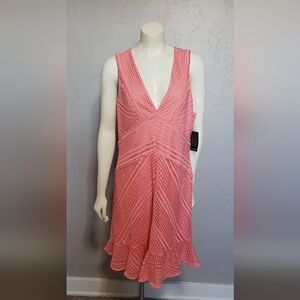 Pink Crochet Sleeveless Dress